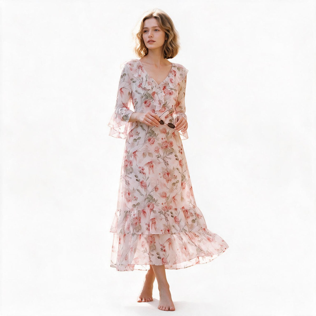 Camille - Elegant Floral Maxi Wedding Guest Dress