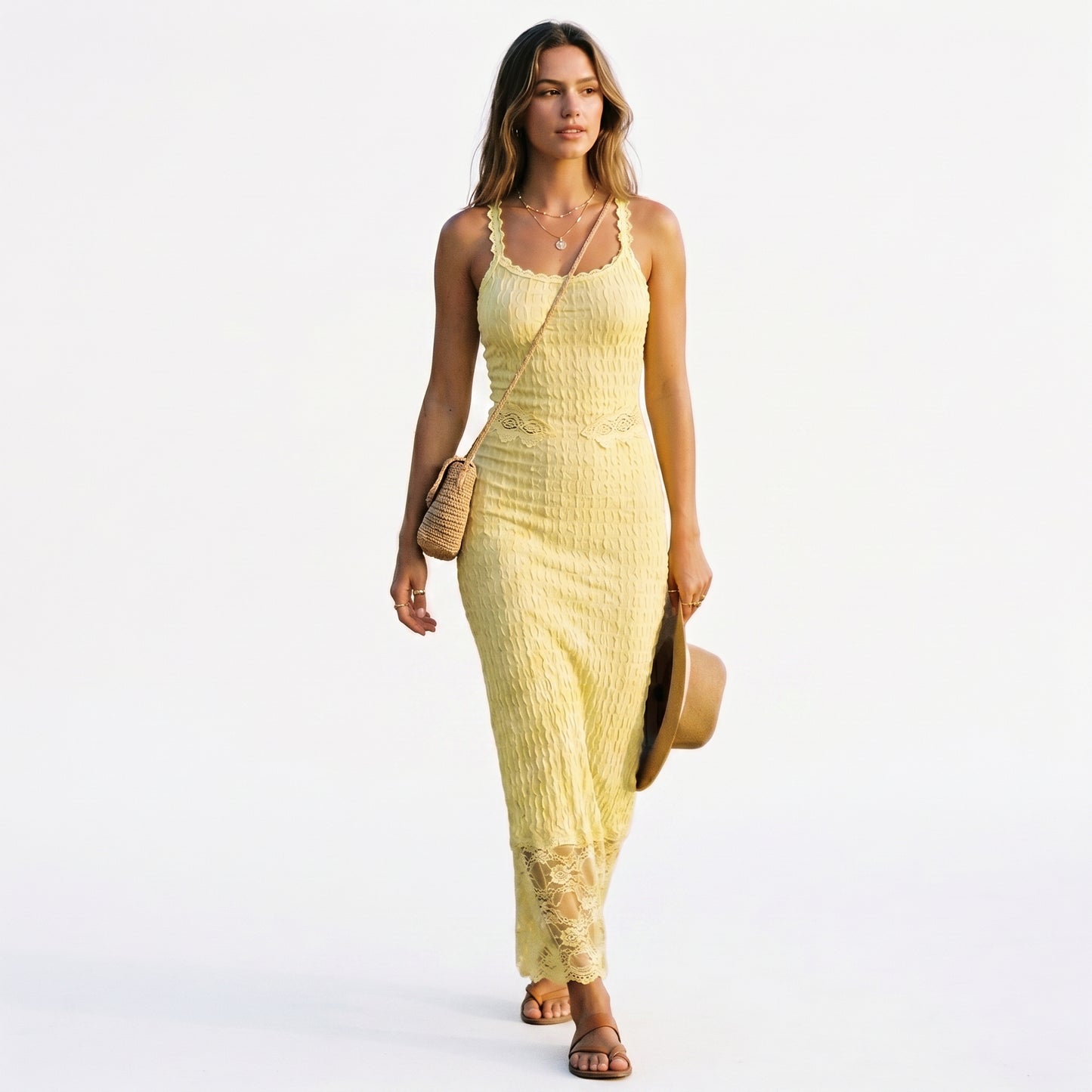 Cassandra - Elegant Maxi Dress for Women with Lace Accents DONE