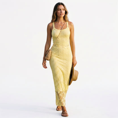 Cassandra - Elegant Maxi Dress for Women with Lace Accents DONE