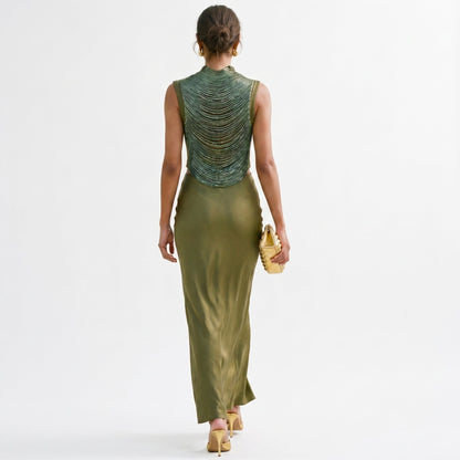 Cassie - Elegant Sleeveless Top and Slim Green Skirt