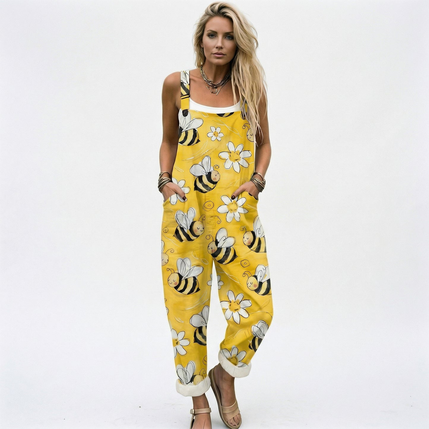 Casual Cotton Wide Leg Women's Jumpsuit