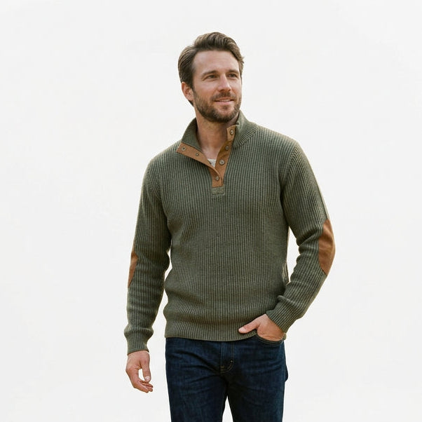 Casual Quarter-Zip Men's Sweater