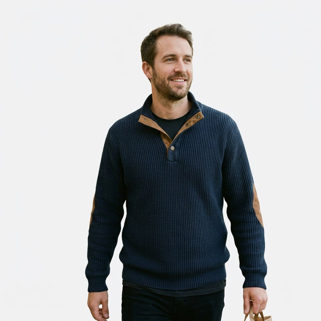 Casual Quarter-Zip Men's Sweater