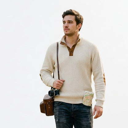 Casual Quarter-Zip Men's Sweater