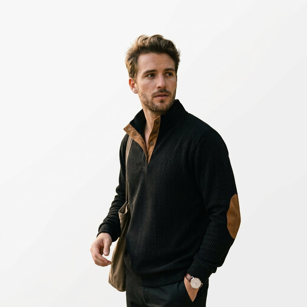 Casual Quarter-Zip Men's Sweater