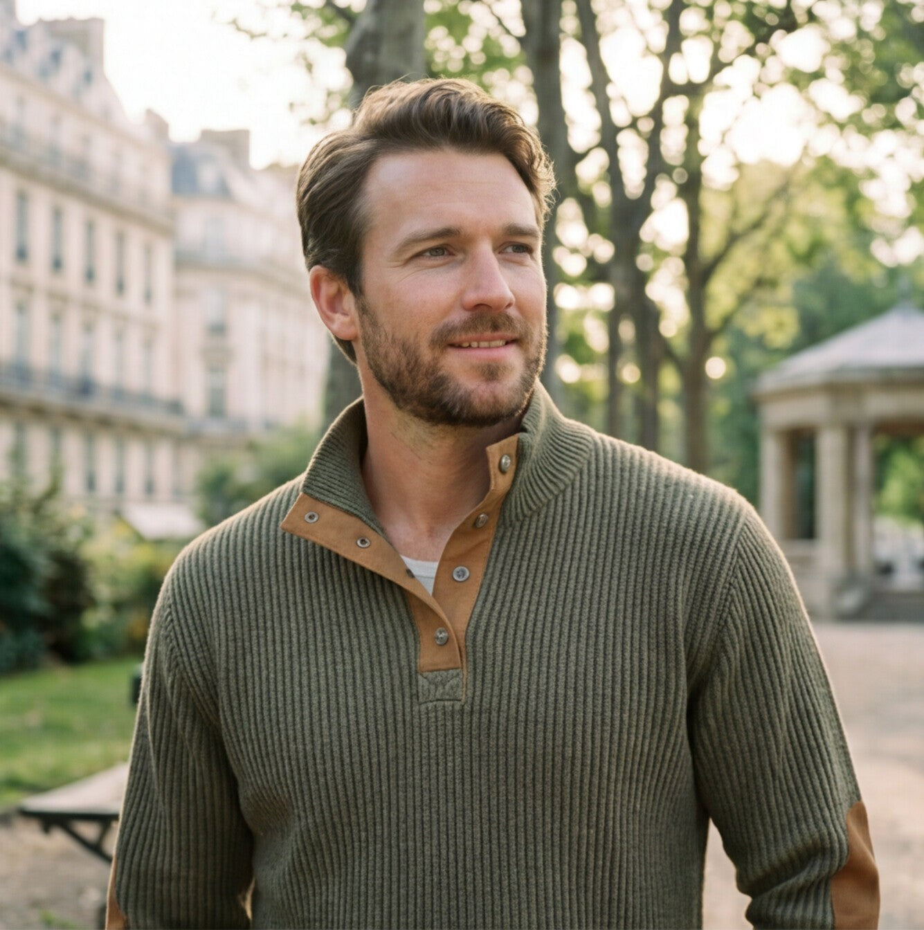 Casual Quarter-Zip Men's Sweater