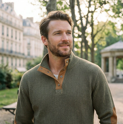 Casual Quarter-Zip Men's Sweater