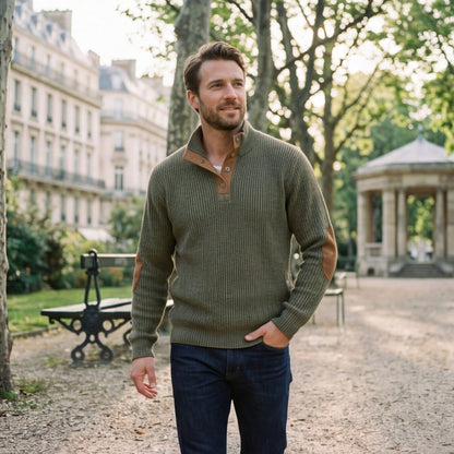 Casual Quarter-Zip Men's Sweater
