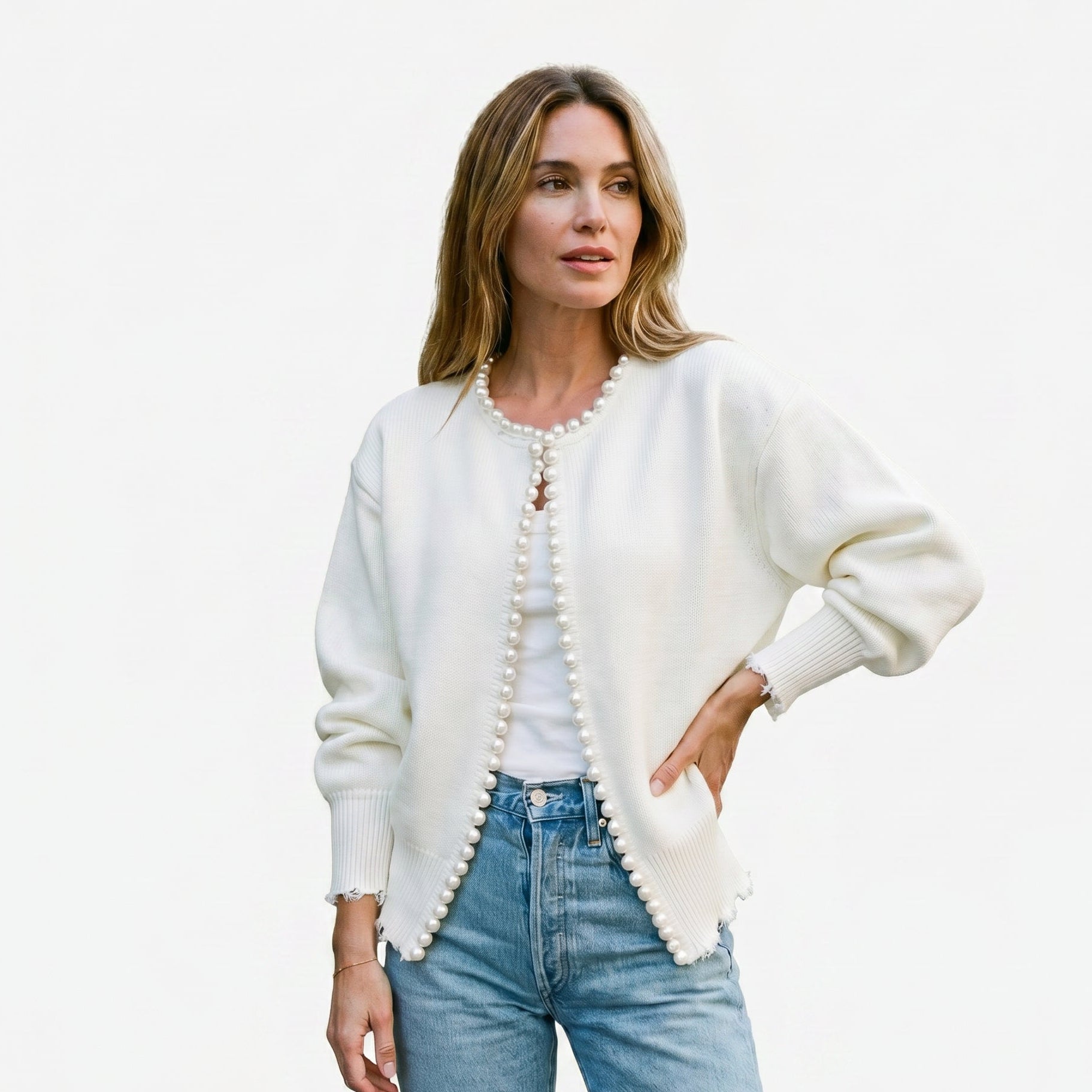 Cecilia - Elegant Ripped Hem Cardigan Sweater for Women done 05-31-2026