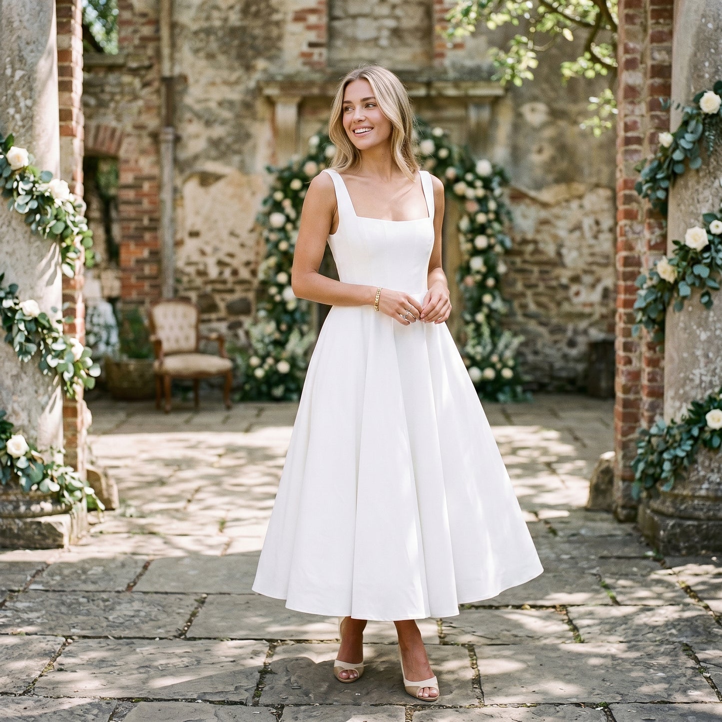 Celeste - Elegant Cocktail Midi Dress for Wedding