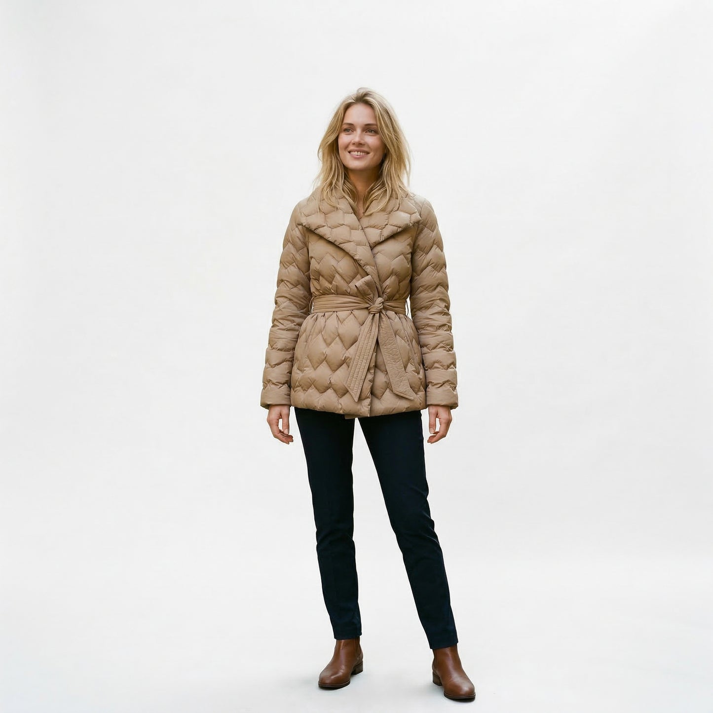 Chic Quilted Down Coat for Women