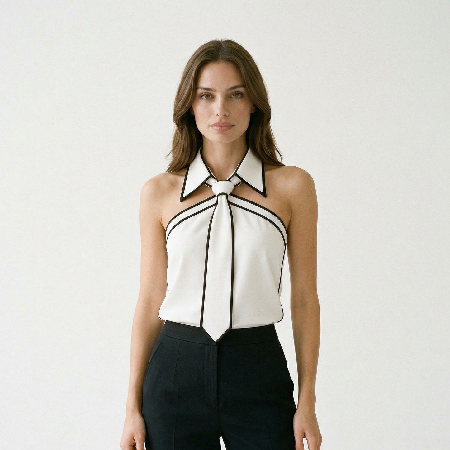 Chic Sleeveless Halter Neck Blouse - Summer Tops for Women