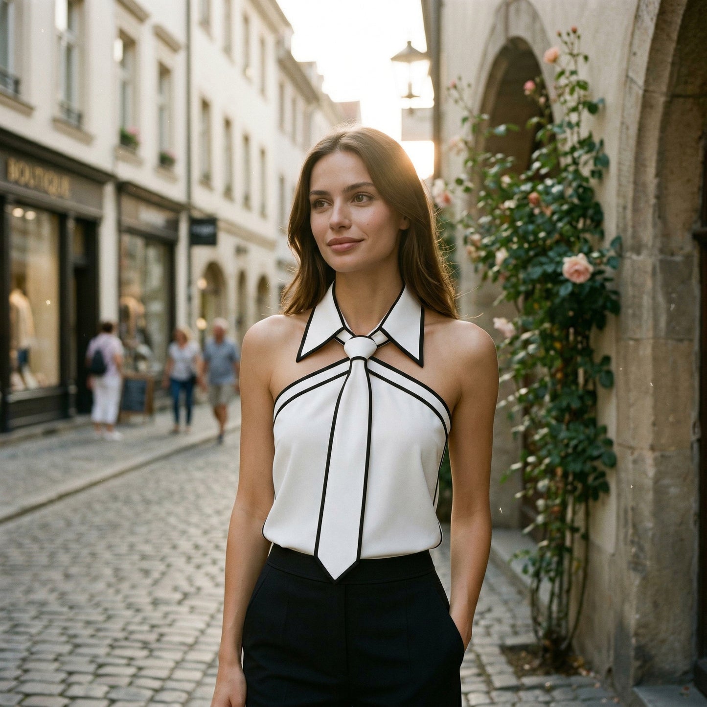 Chic Sleeveless Halter Neck Blouse - Summer Tops for Women