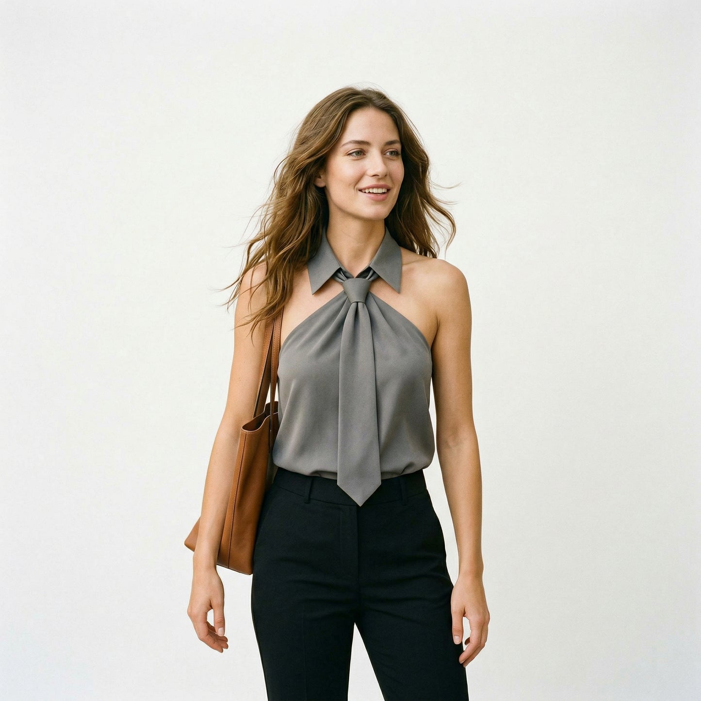 Chic Sleeveless Halter Womens Blouse - Summer Top for Women
