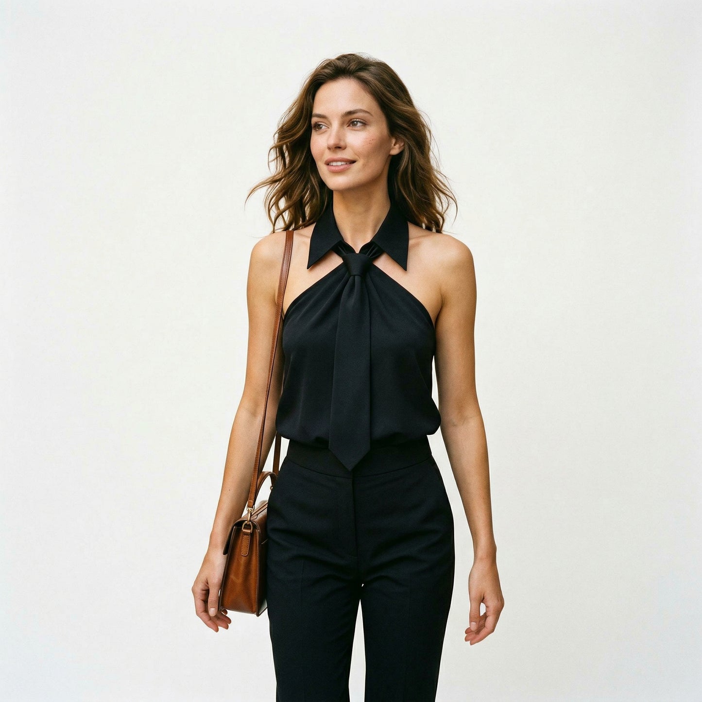 Chic Sleeveless Halter Womens Blouse - Summer Top for Women
