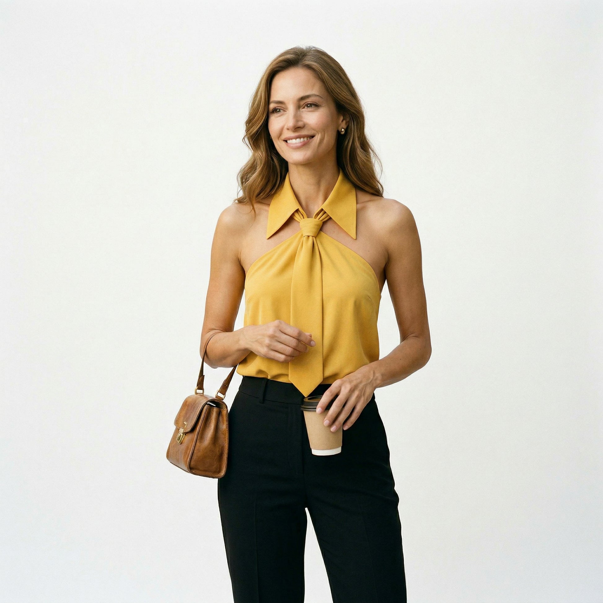 Chic Sleeveless Halter Womens Blouse - Summer Top for Women