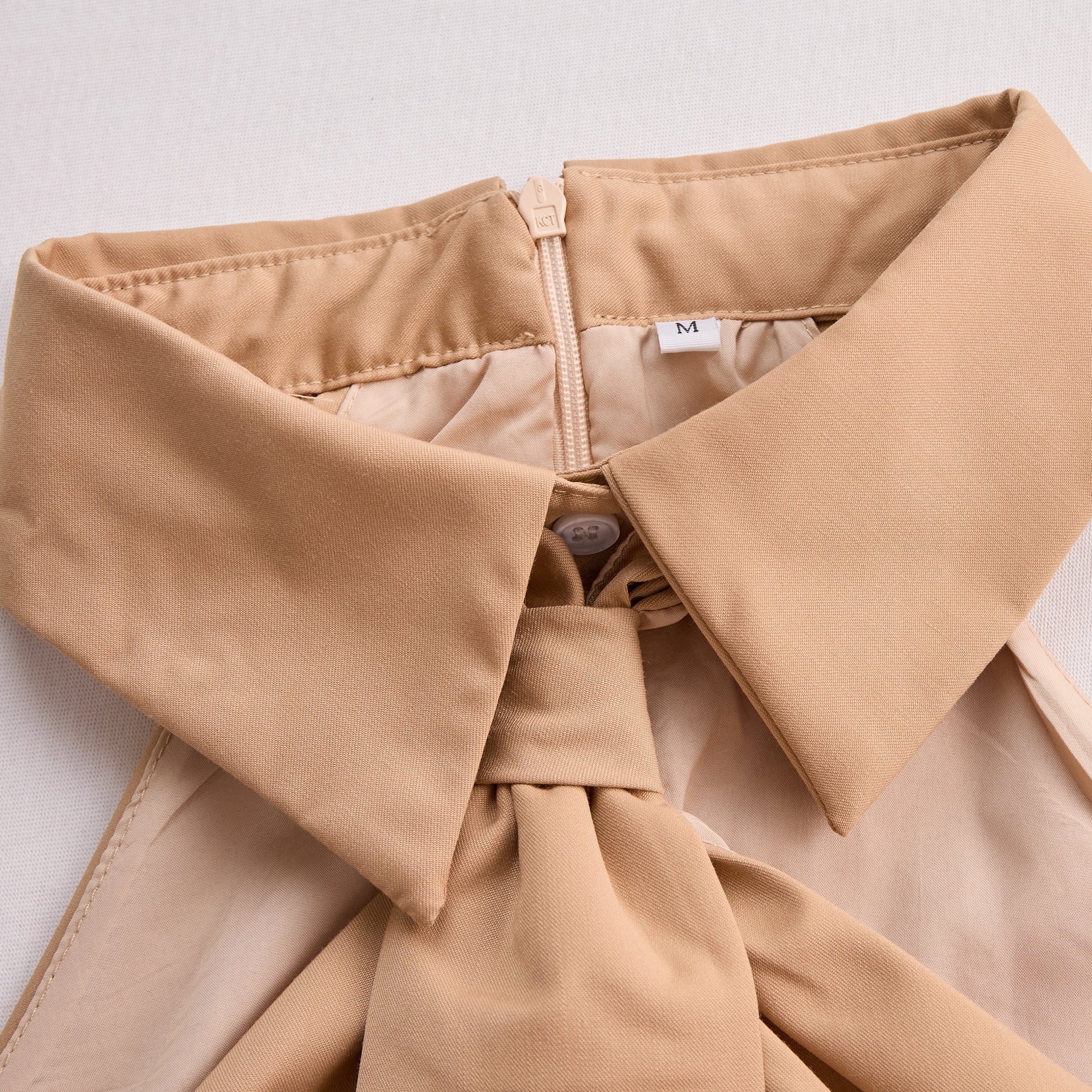 Chic Sleeveless Halter Womens Blouse - Khaki Summer Top for Women 3