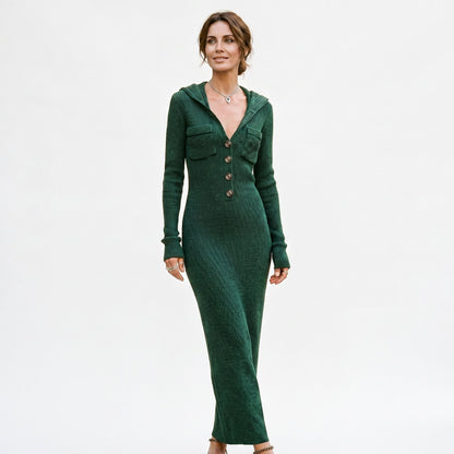 Claire - Cozy Hooded Women's Maxi Dress DONE 05-15-2026