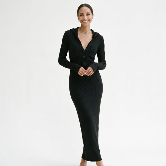 Claire - Cozy Hooded Women's Maxi Dress DONE 05-15-2026
