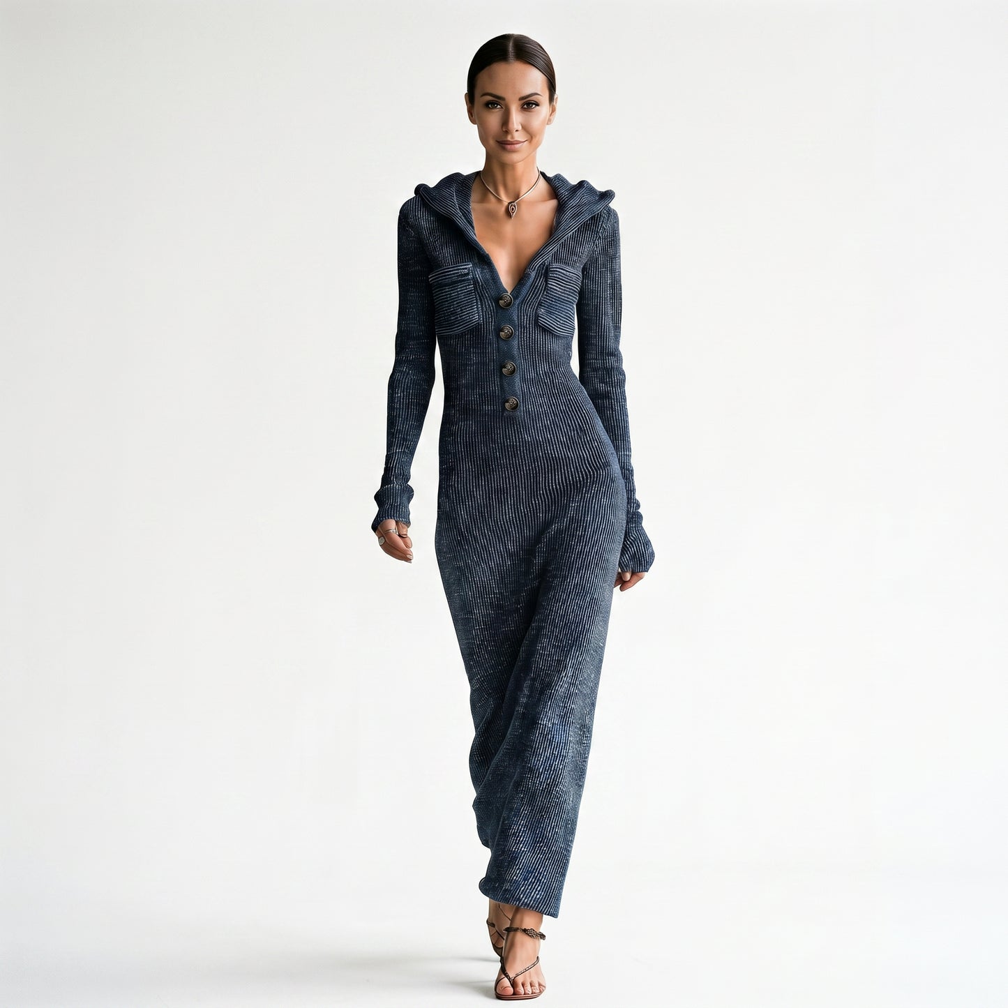 Claire - Cozy Hooded Women's Maxi Dress DONE 05-15-2026