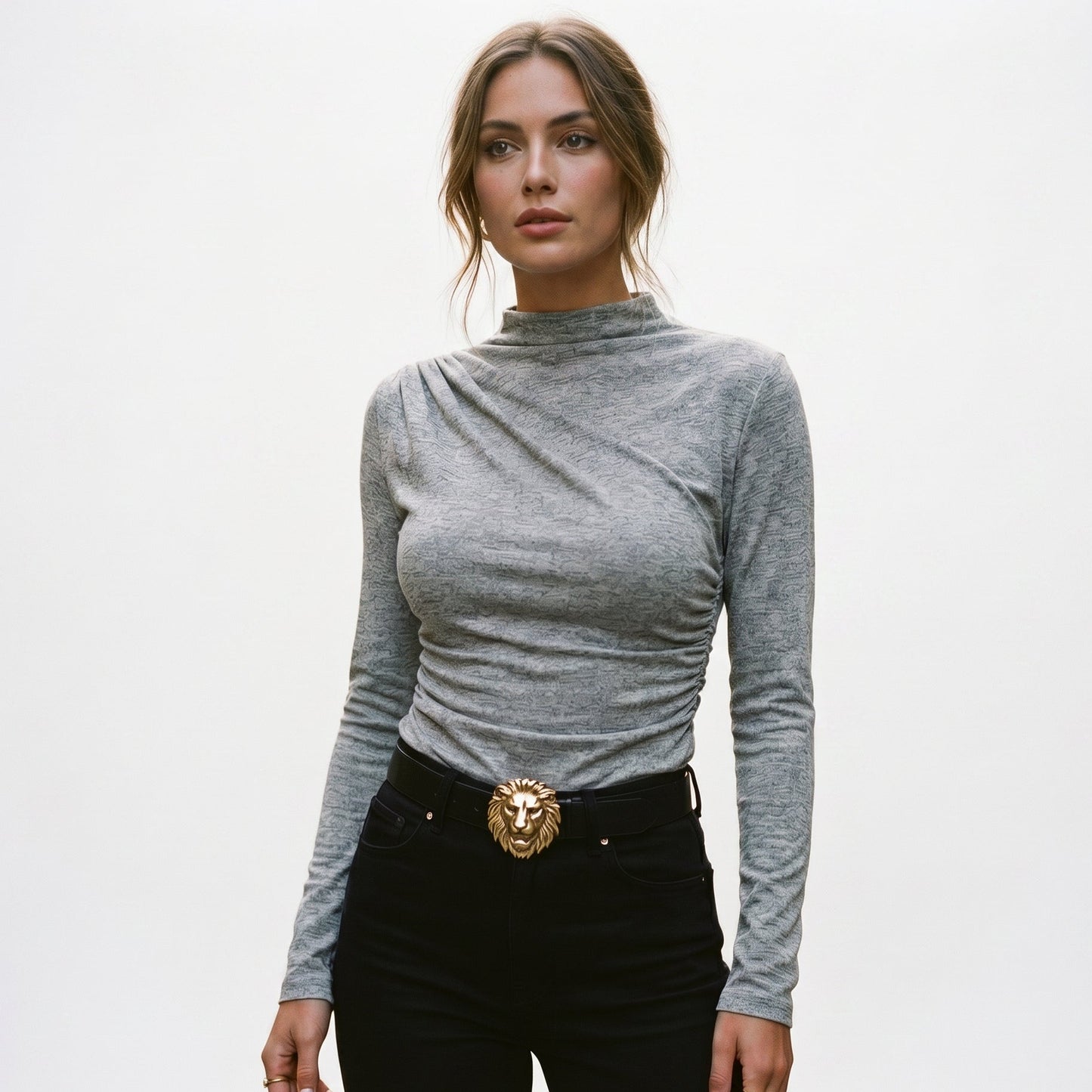 Claire - Stylish Women's Shirt with Long Sleeves and Mock Neck DONE 05-31-2026