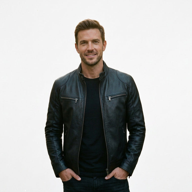 Classic Black Motorcycle Jacket