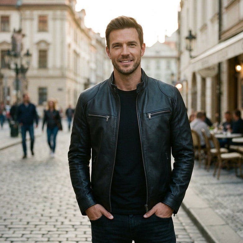 Classic Black Motorcycle Jacket