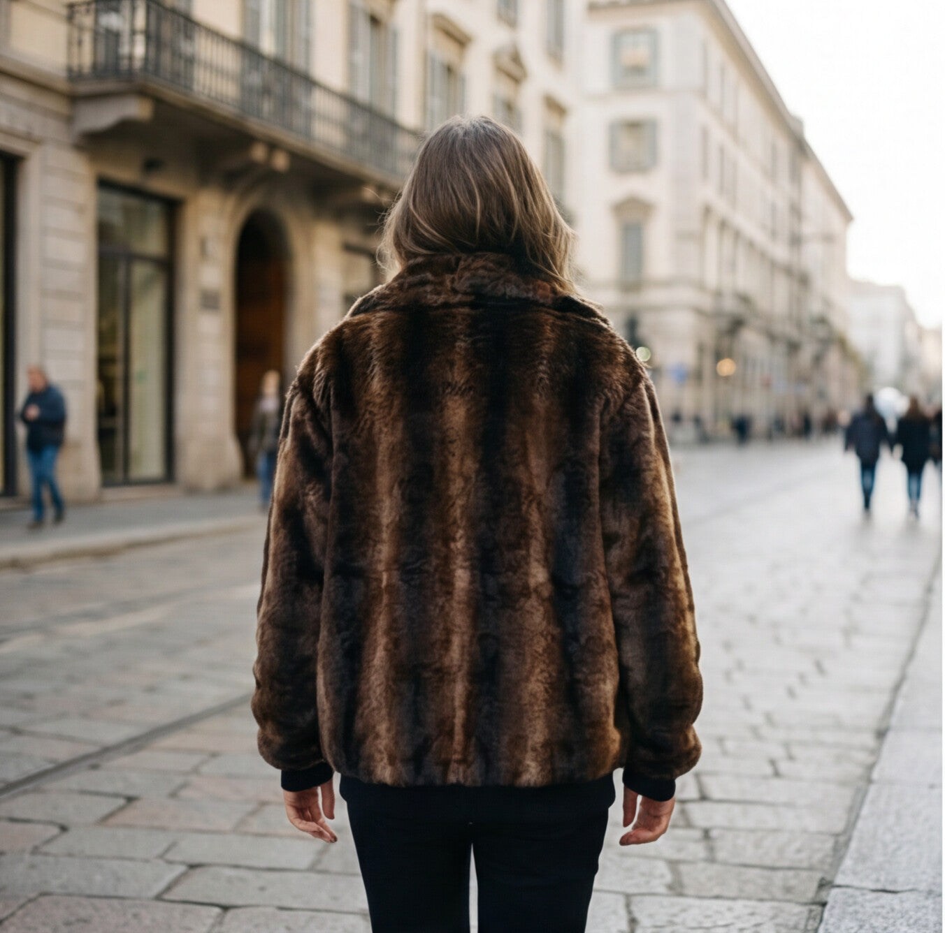 Cozy Retro Faux Fur Bomber Jacket for Women