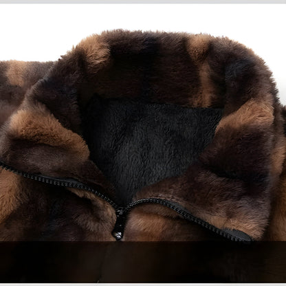 Cozy Retro Faux Fur Bomber Jacket for Women 4