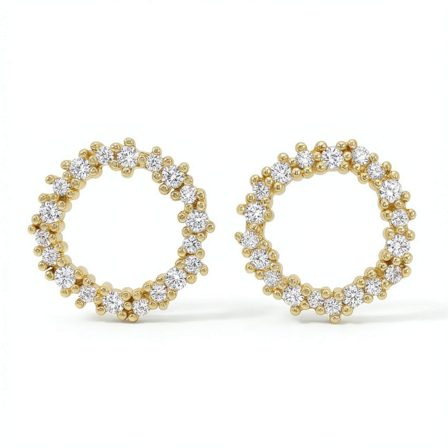 Delicate 5A Zirconia Gold-Plated Sterling Silver Hoop Earrings