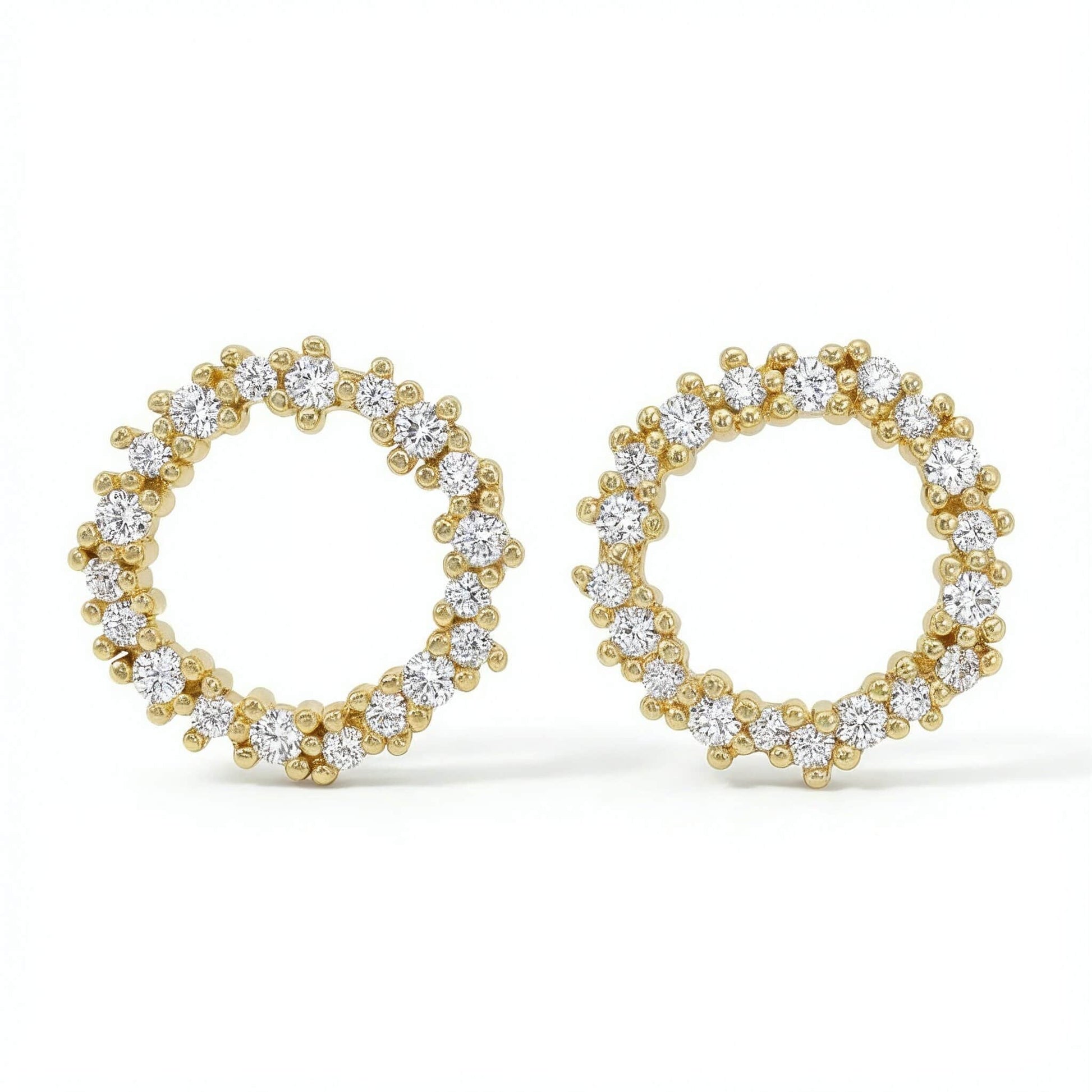 Delicate 5A Zirconia Gold-Plated Sterling Silver Hoop Earrings