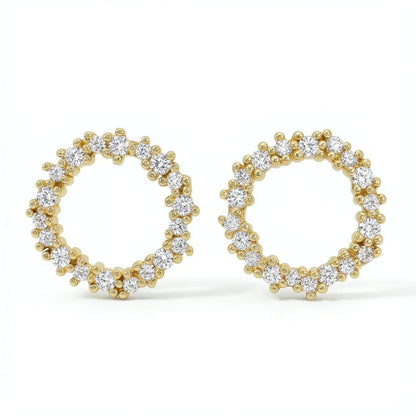 Delicate 5A Zirconia Gold-Plated Sterling Silver Hoop Earrings