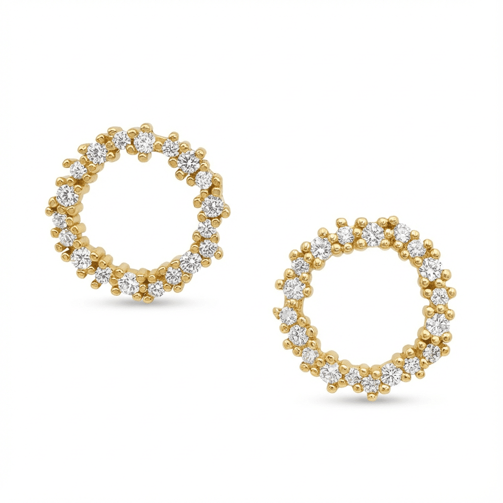 Delicate 5A Zirconia Gold-Plated Sterling Silver Hoop Earrings