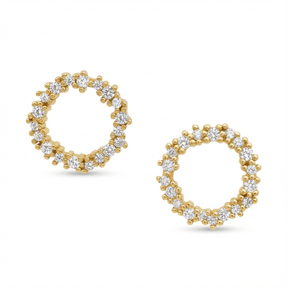 Delicate 5A Zirconia Gold-Plated Sterling Silver Hoop Earrings