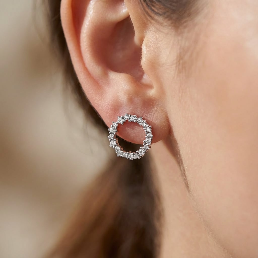 Delicate 5A Zirconia Gold-Plated Sterling Silver Hoop Earrings