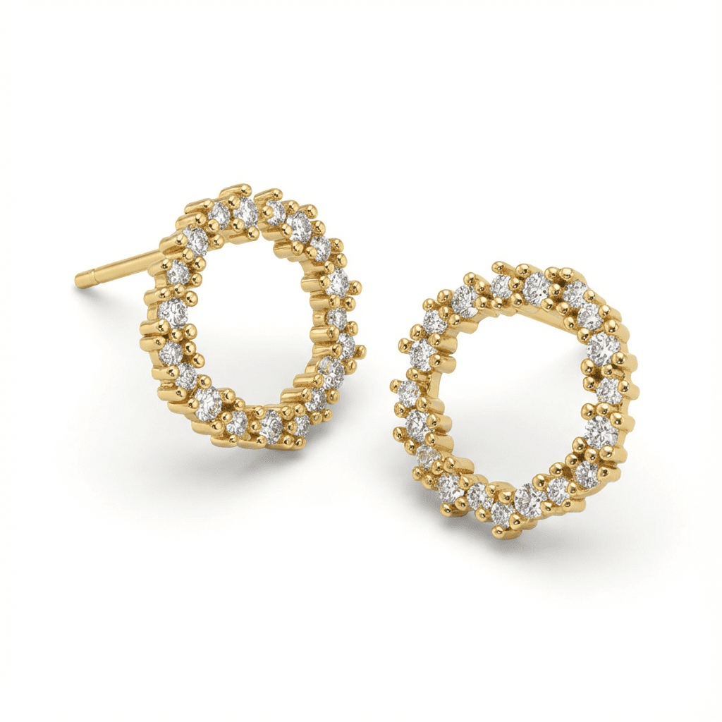 Delicate 5A Zirconia Gold-Plated Sterling Silver Hoop Earrings