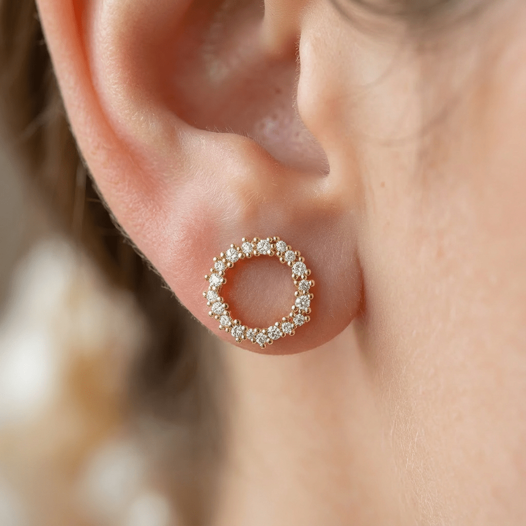 Delicate 5A Zirconia Gold-Plated Sterling Silver Hoop Earrings