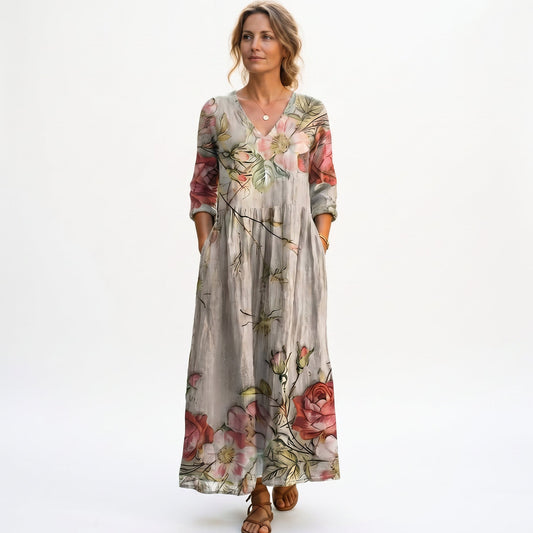 Edith - Flowy Floral Women's Summer Maxi Dress