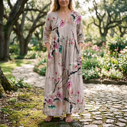 Edith - Flowy Floral Women's Summer Maxi Dress