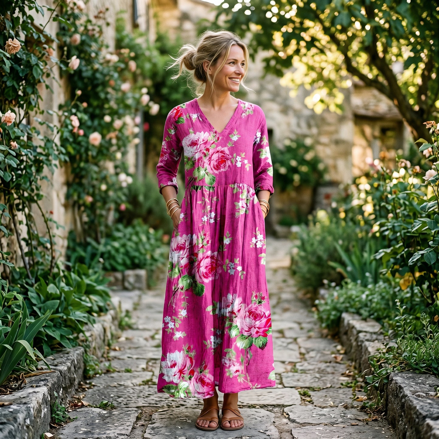 Edith - Flowy Floral Women's Summer Maxi Dress