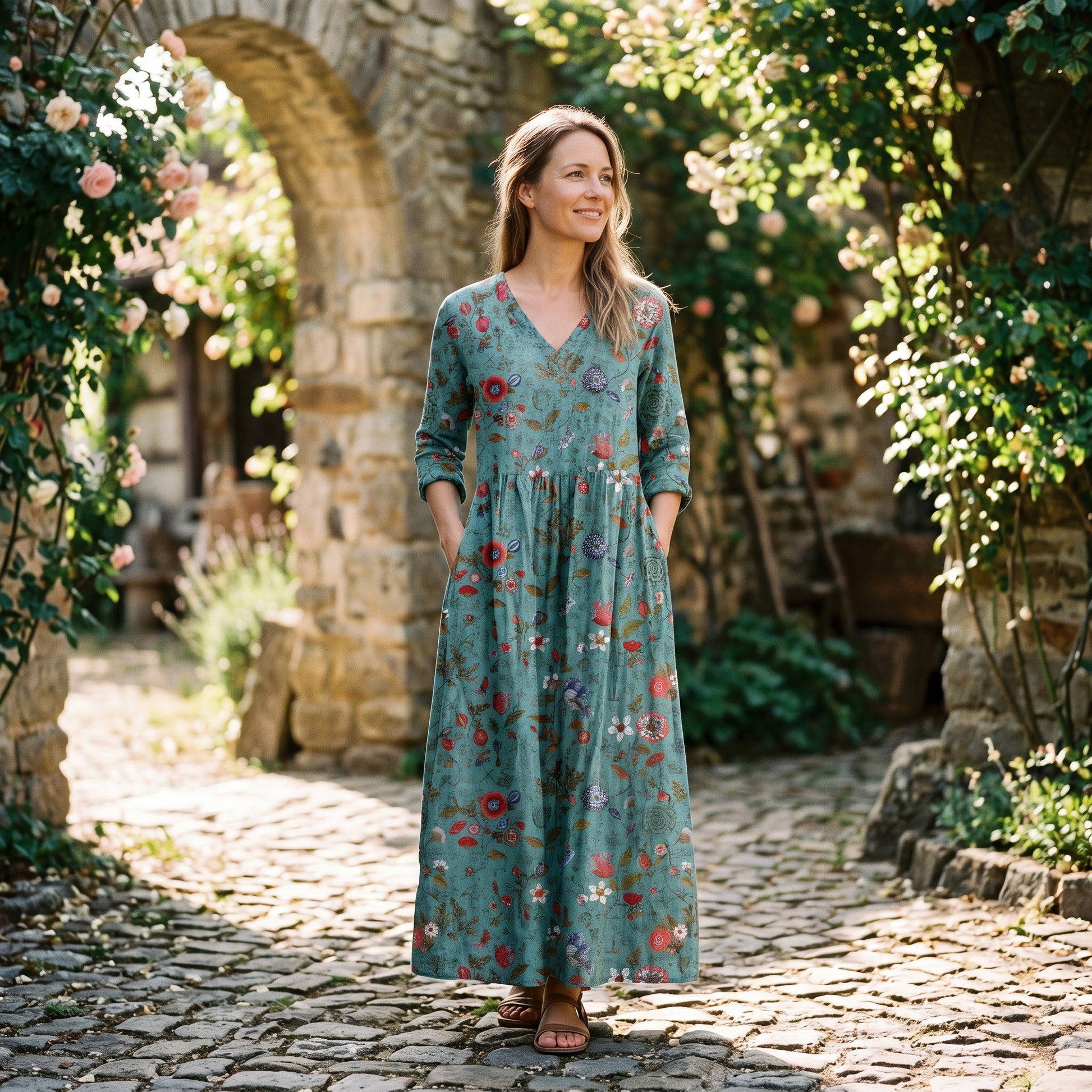 Edith - Flowy Floral Women's Summer Maxi Dress