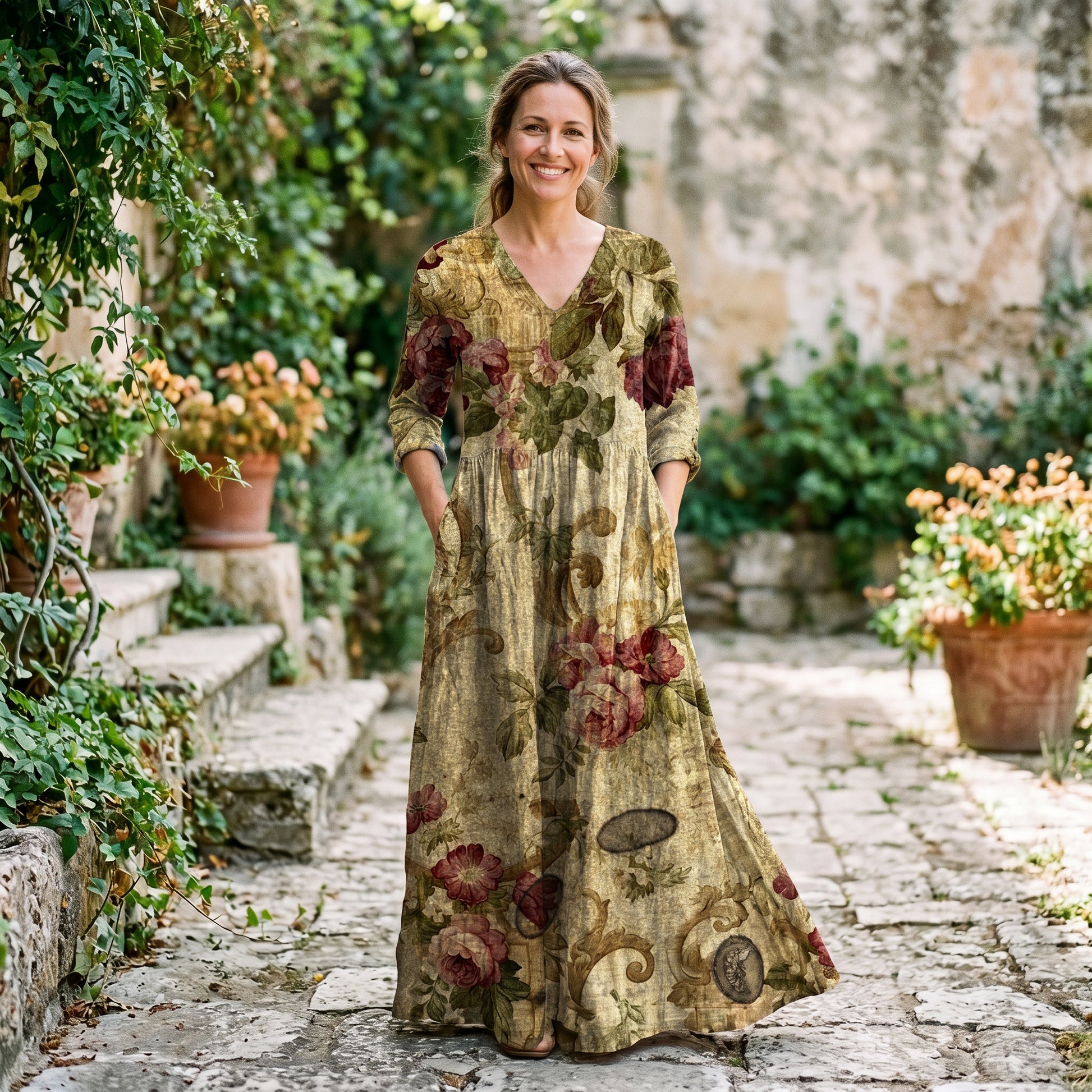 Edith - Flowy Floral Women's Summer Maxi Dress