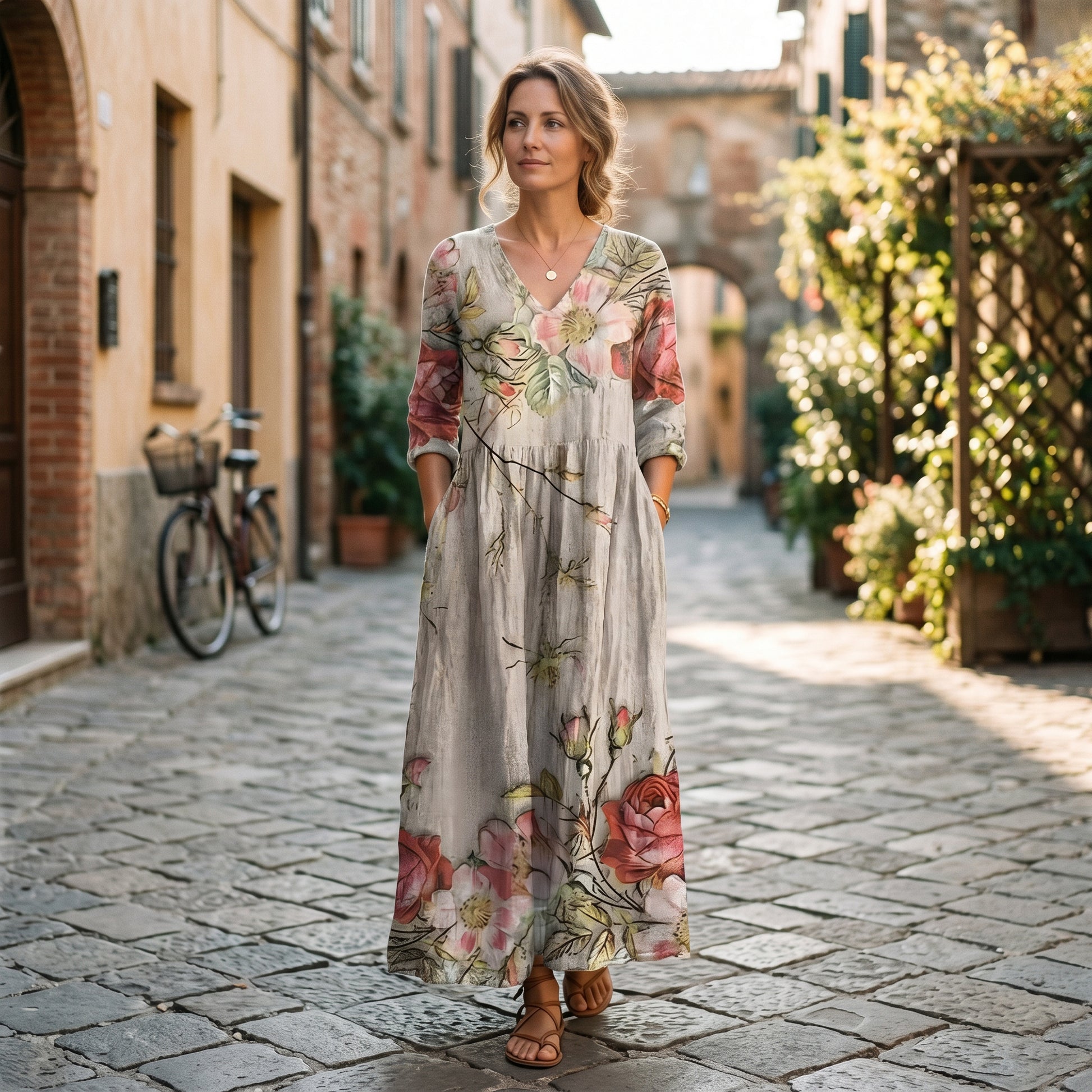 Edith - Flowy Floral Women's Summer Maxi Dress