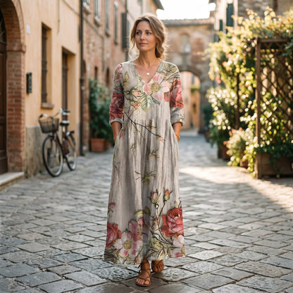 Edith - Flowy Floral Women's Summer Maxi Dress