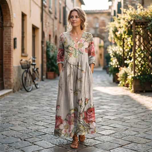 Edith - Flowy Floral Women's Summer Maxi Dress