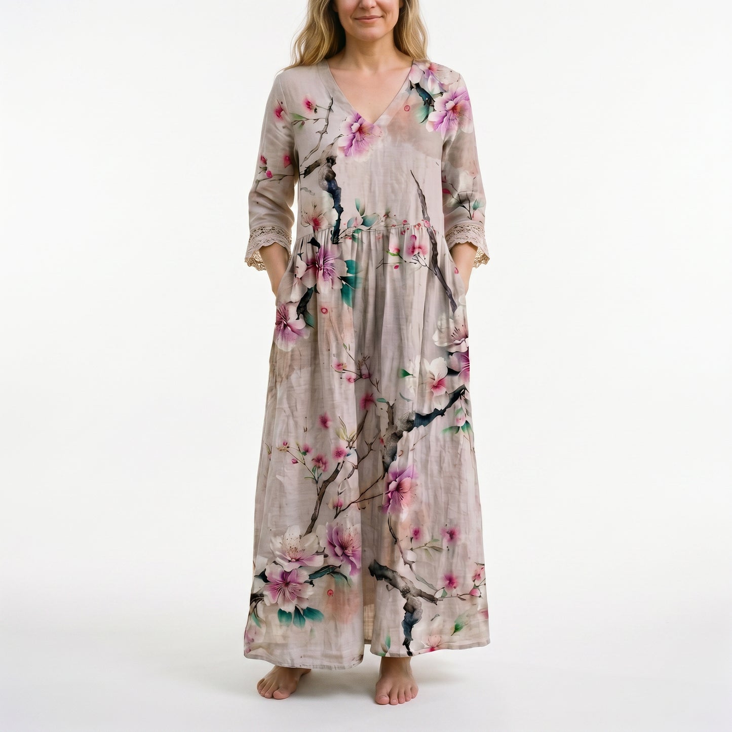 Edith - Flowy Floral Women's Summer Maxi Dress