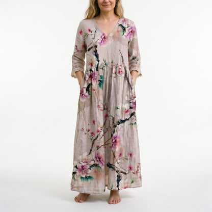 Edith - Flowy Floral Women's Summer Maxi Dress