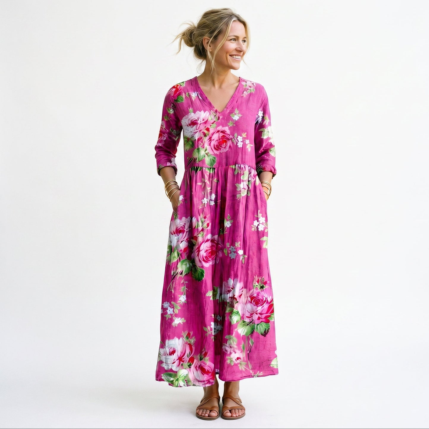 Edith - Flowy Floral Women's Summer Maxi Dress