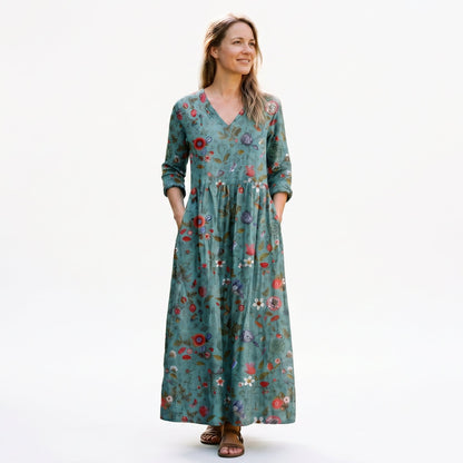 Edith - Flowy Floral Women's Summer Maxi Dress