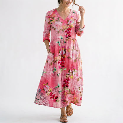Edith - Flowy Floral Women's Summer Maxi Dress
